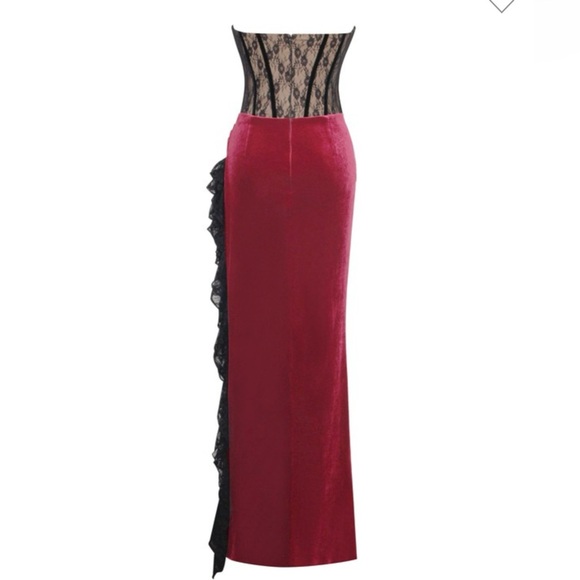 Miss Circle Lace Corset & Velvet maxi dress NWT S-XL - Picture 10 of 11
